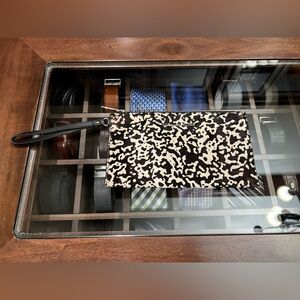 Michael Kors Black and Cream Patterned Wristlet